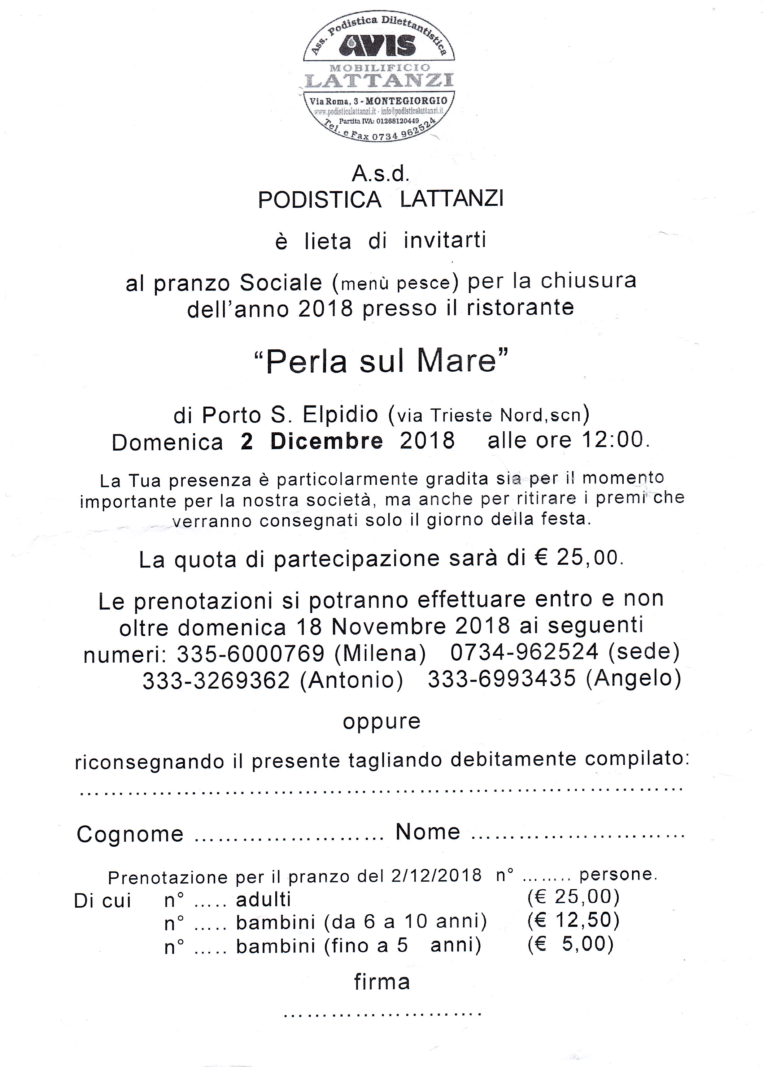 Pranzo sociale 2018